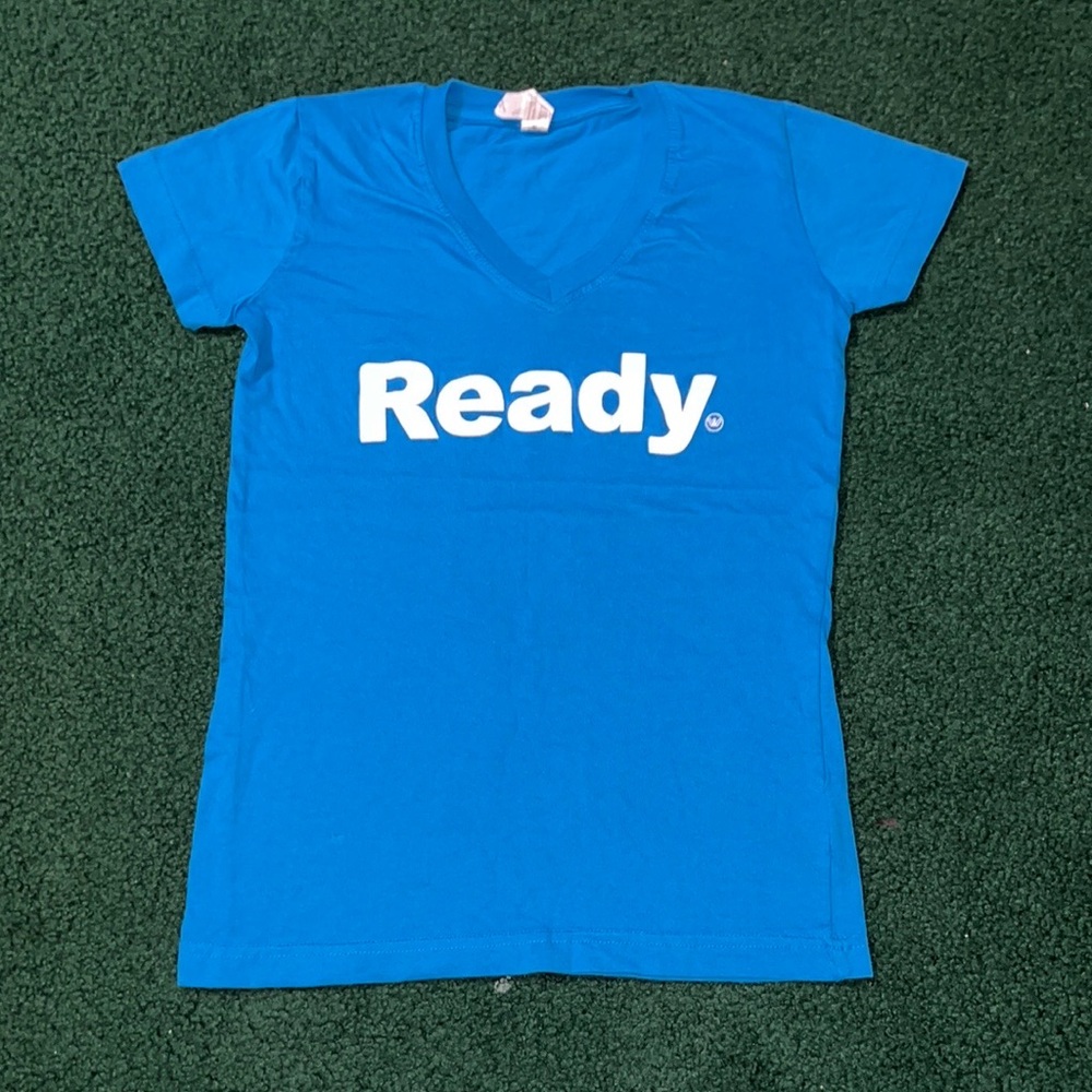 Blue V-Neck Women's Tee new